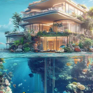 Coral-Mantled Cascade Villa