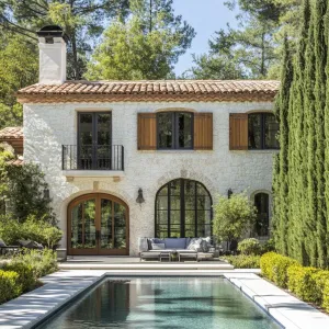 Tranquil Poolside Dream: A Rustic Reverie