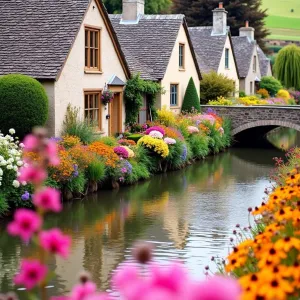 Petal-Painted Canal Cottage
