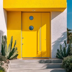 Bright Lemon Yellow With Geometric Inlays