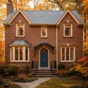 Charming Brick Cottage in Autumn Splendor