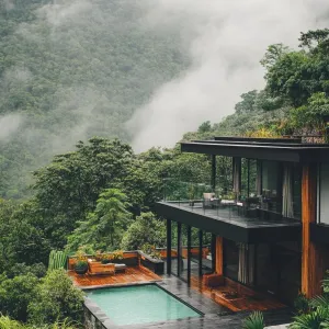 Black House in a Misty Jungle Paradise