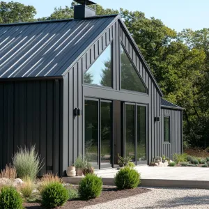 Sleek Steel Haven in a Green Oasis