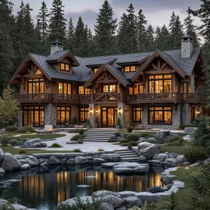 Opulent Woodland Chalet with Stone Accents