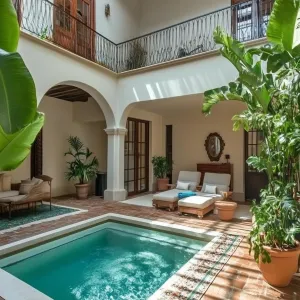 Chic Indoor Courtyard Oasis