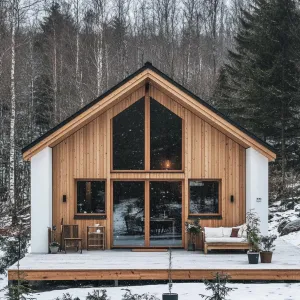 Quaint Cabin Charm Amidst Winter Woods
