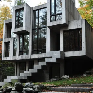 Concrete Dreamscape Among Whispering Trees
