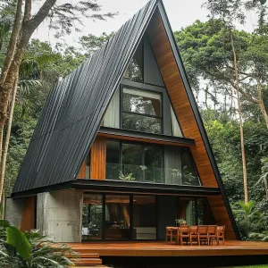 Triangular Timber Hideaway: A-Frame Adventure