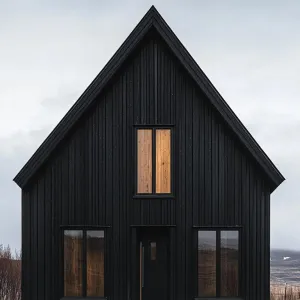 A Charcoal Chalet Serenade: Rustic Geometry