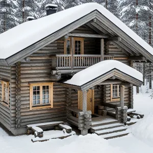Snow-Kissed Log Wonderland