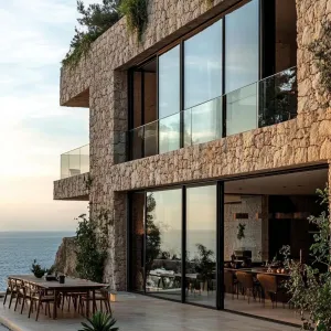 Rustic Cliffside Wonder: Where Stones Meet Sea