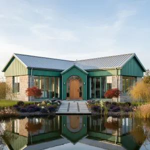 Reflections of Tranquility: A Quaint Greenhouse by the Pond