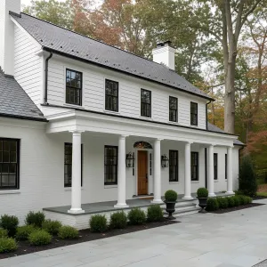 Slate-Roof Colonnade Colonial Quietude