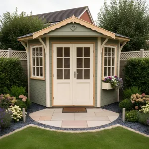 Pastel Gable Garden Office