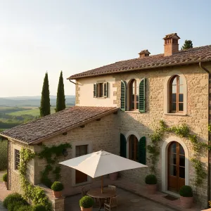 Hillside Stone Retreat With Shutters