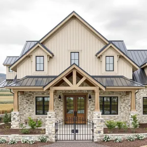 Rustic Retreat with Stone and Timber Harmony
