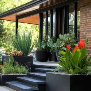 Low-profile, Mid-century Planters