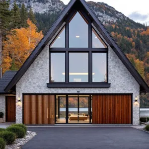 A-Frame Stone Abode with a View