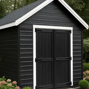Ink-Black Sanctuary with Snowy Trims