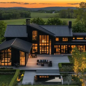 Twilight Elegance: A Golden Farmhouse Reverie