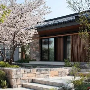 Bamboo and Stone Accent Walls