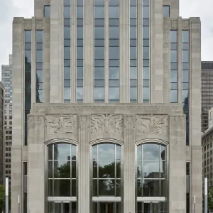 Vertical Anthem Carved Deco Entry