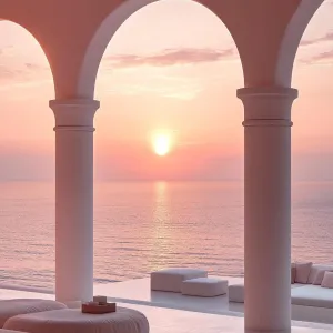 Sunset Serenity: A Dreamscape Architecture Marvel