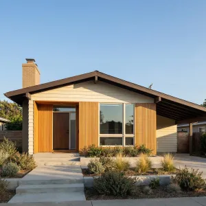 Honeycomb Gable With Vertical Cedar Wrap
