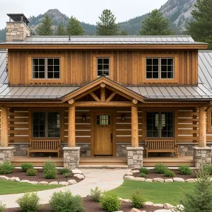 Cozy Log Haven with a Mountain Backdrop
