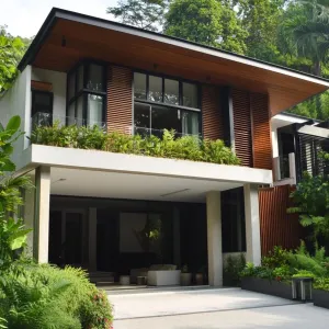 Tropical Elegance with a Leafy Embrace