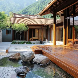 Courtyard With Streaming Water Features