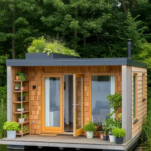 Floating Cuboid with a Green Roof