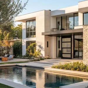 Large Pivot Front Door With Smart Glass