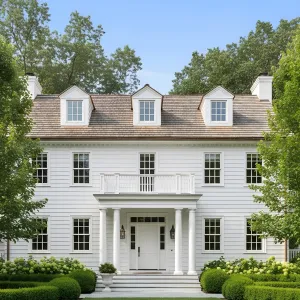 White Clapboard Colonial with Cupola Calm