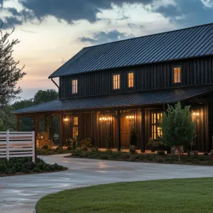 Barn House Splendor at Dusk