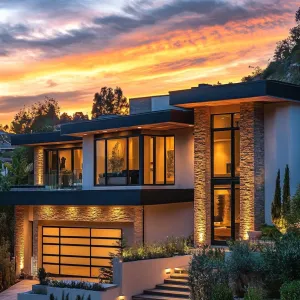 Overhanging Eaves With Recessed Lighting