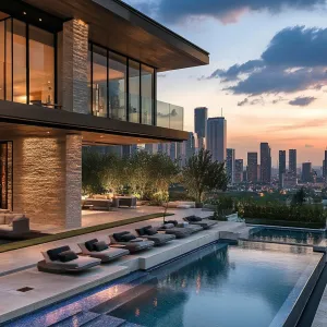 Infinity Edge Pool With City Skyline Views