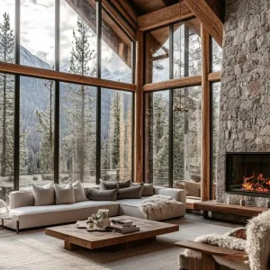 Mountain Escape with a Fire-Side View