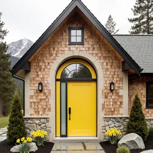 Saffron Serenity: A Bright Cottage Entrance