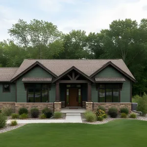 Cedar Shade Ranch With Truss Porch