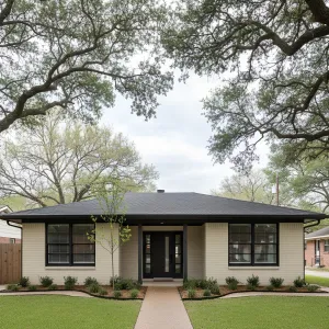 Charcoal Eaves Portico Ranch