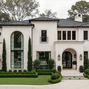 Majestic Mediterranean Mansion: Glass and Greenery Fusion