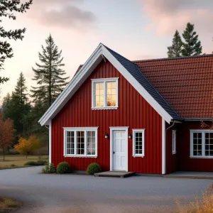 Ruby Refuge Under the Scandinavian Sky