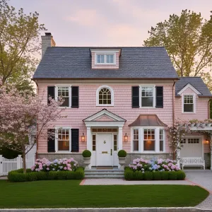 Rosy Shingle Colonial With Copper Bay