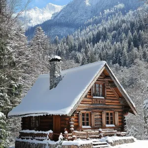 Snug Timber Bungalow Beneath Snow-Capped Peaks