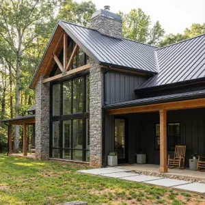 Stone Gable Woodland Barndominium Lounge