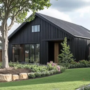 Majestic Ebony Barn on Lush Grounds