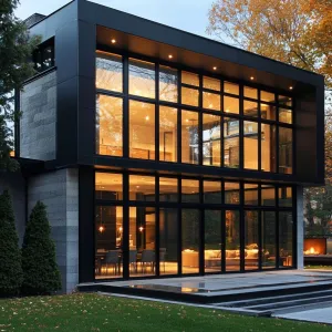 Black Steel and Glass Panels