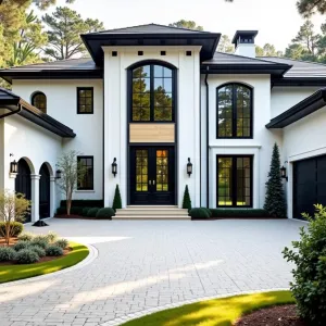 Opulent Facade with Verdant Entrance