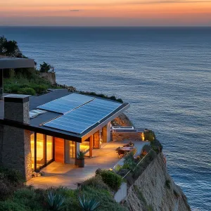 Angular House With Solar Panel Facade